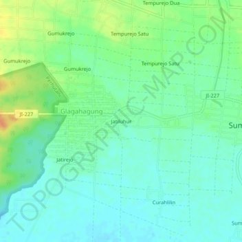 Jatiluhur topographic map, elevation, terrain