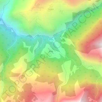 Jhinji topographic map, elevation, terrain
