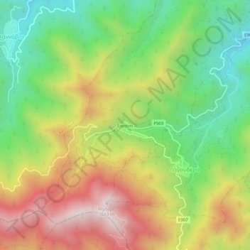 Saranti topographic map, elevation, terrain