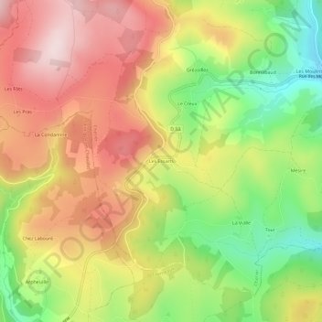 Les Essarts topographic map, elevation, terrain