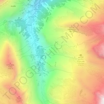 Alpe Chanté topographic map, elevation, terrain