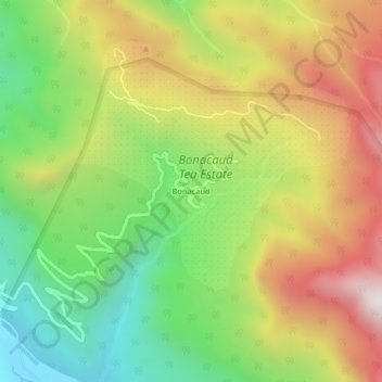 Bonacaud topographic map, elevation, terrain
