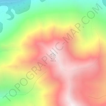 King's Throne Peak topographic map, elevation, terrain