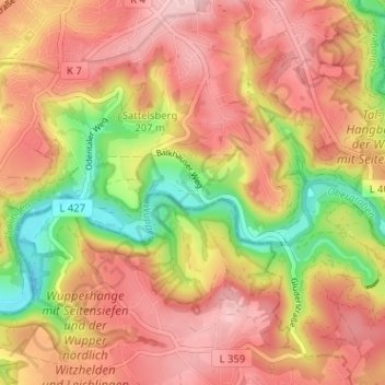 Balkhausen topographic map, elevation, terrain
