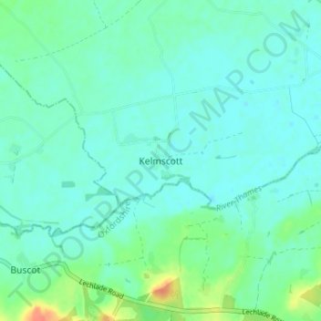 Kelmscott topographic map, elevation, terrain