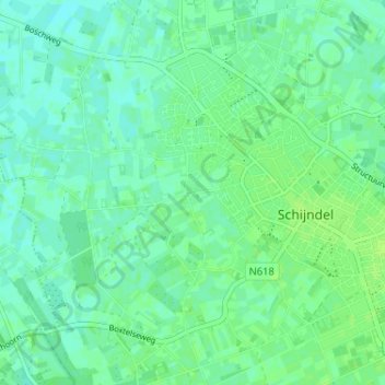 Borne topographic map, elevation, terrain