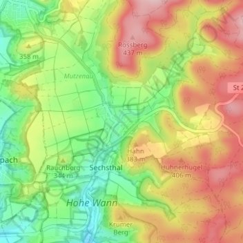 Altershausen topographic map, elevation, terrain