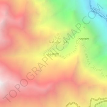Soccoro topographic map, elevation, terrain