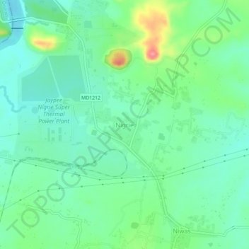 Nigrie topographic map, elevation, terrain