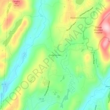 Crofts Corners topographic map, elevation, terrain