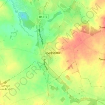 Snarestone topographic map, elevation, terrain