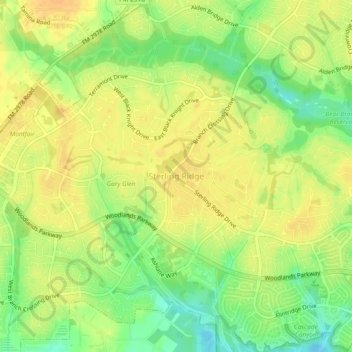 Sterling Ridge topographic map, elevation, terrain