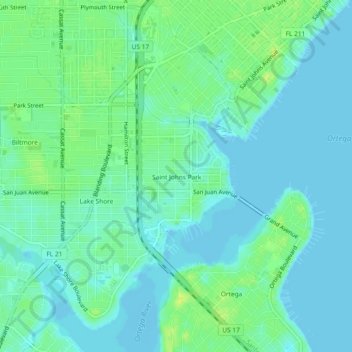 Saint Johns Park topographic map, elevation, terrain