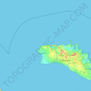 Minorca topographic map, elevation, terrain