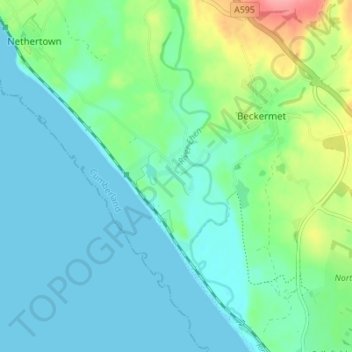 Braystones topographic map, elevation, terrain