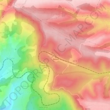 Balota topographic map, elevation, terrain