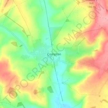 Compton topographic map, elevation, terrain