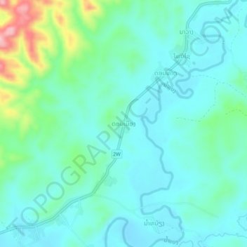 Donmuang topographic map, elevation, terrain