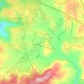 Al Jib topographic map, elevation, terrain