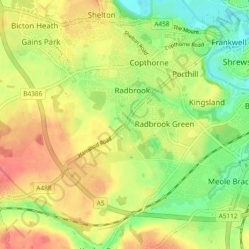 Edgebold topographic map, elevation, terrain