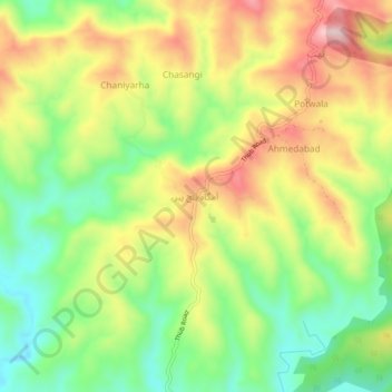 Amgah Paanch Peer topographic map, elevation, terrain