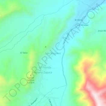 Los Nogales topographic map, elevation, terrain