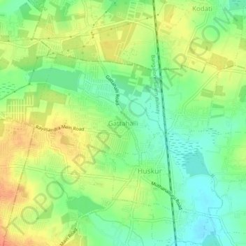 Gattahalli topographic map, elevation, terrain