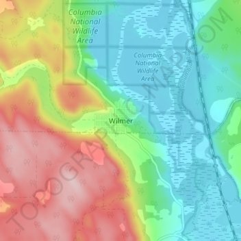 Wilmer topographic map, elevation, terrain