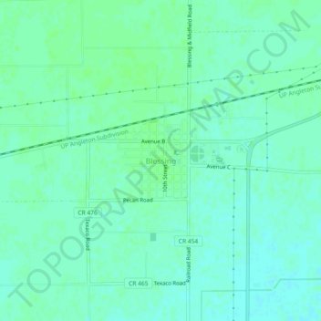 Blessing topographic map, elevation, terrain