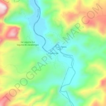 Zacatongo topographic map, elevation, terrain