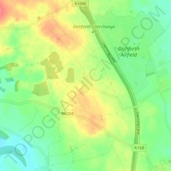 Marton le Moor topographic map, elevation, terrain