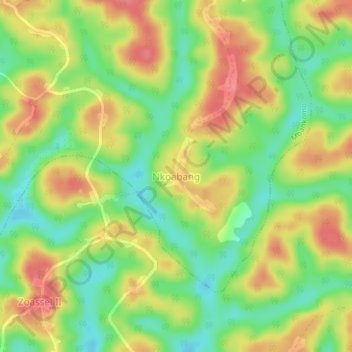 Nkoabang topographic map, elevation, terrain