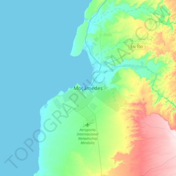 Moçâmedes topographic map, elevation, terrain