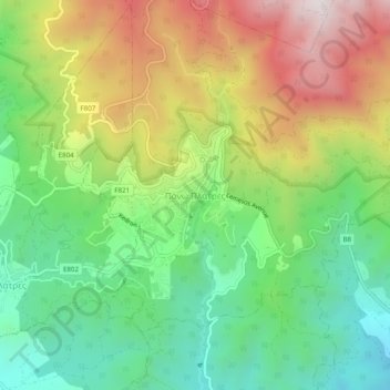 Pano Platres topographic map, elevation, terrain