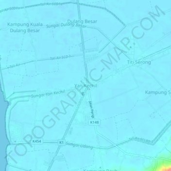 Yan Kechil topographic map, elevation, terrain