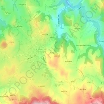 Benon topographic map, elevation, terrain