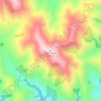 Ben Hope topographic map, elevation, terrain