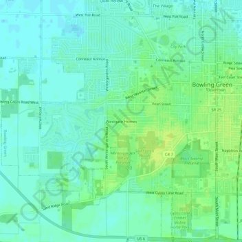 Westgate Homes topographic map, elevation, terrain