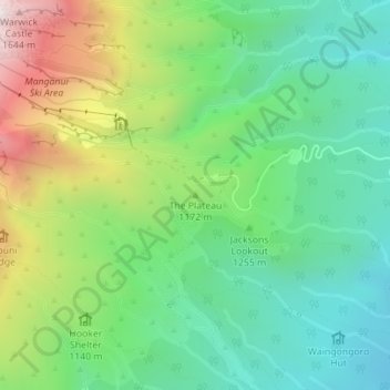 The Plateau topographic map, elevation, terrain