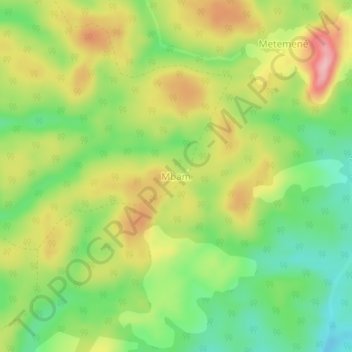 Mbam topographic map, elevation, terrain