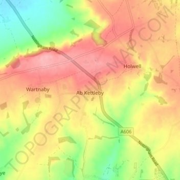 Ab Kettleby topographic map, elevation, terrain