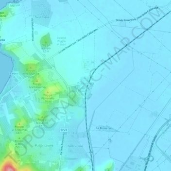 Populonia Stazione topographic map, elevation, terrain