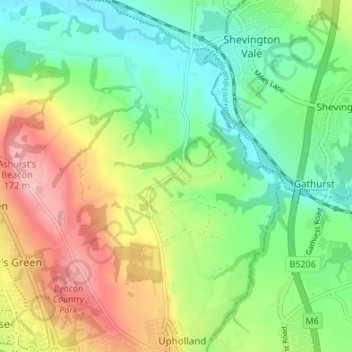 Bank Top topographic map, elevation, terrain