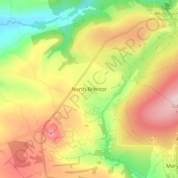 North Brentor topographic map, elevation, terrain