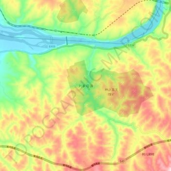 刘家塔镇 topographic map, elevation, terrain