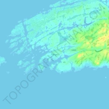 Titran topographic map, elevation, terrain