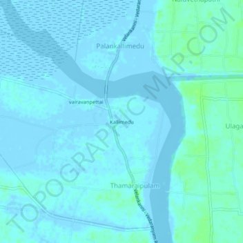 Kallimedu topographic map, elevation, terrain