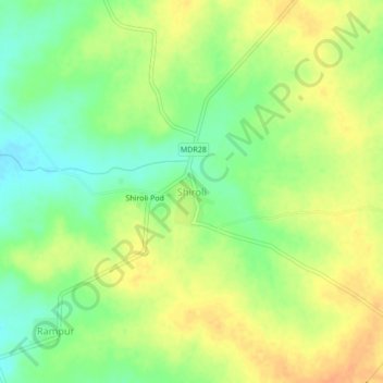 Shiroli topographic map, elevation, terrain