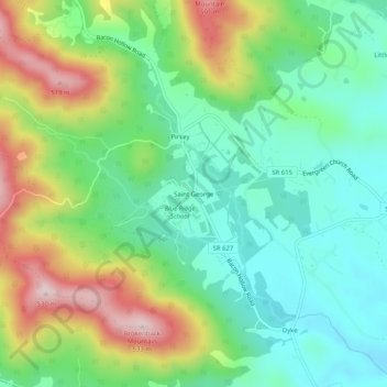 Saint George topographic map, elevation, terrain