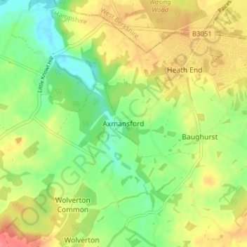 Axmansford topographic map, elevation, terrain